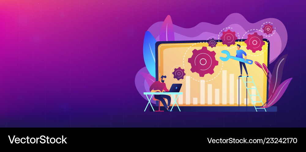 Computer troubleshooting concept banner header Computer troubleshooting concept banner header vector image