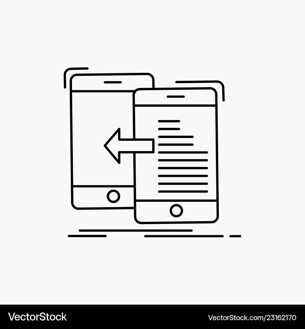 Data transfer mobile management move line icon Vector Image