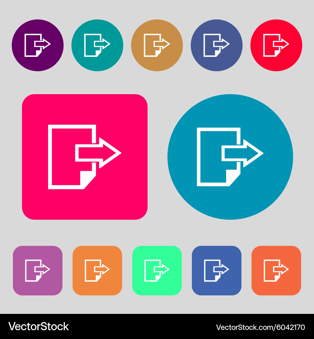 Export file icon document symbol 12 colored Vector Image