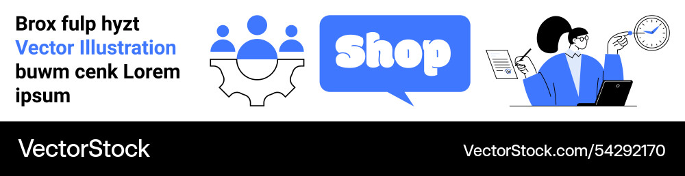 Flat design elements featuring teamwork e Vector Image