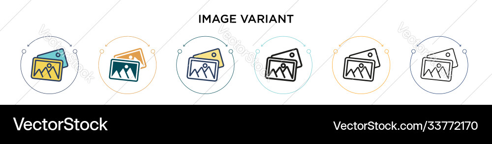 Image variant icon in filled thin line outline vector image