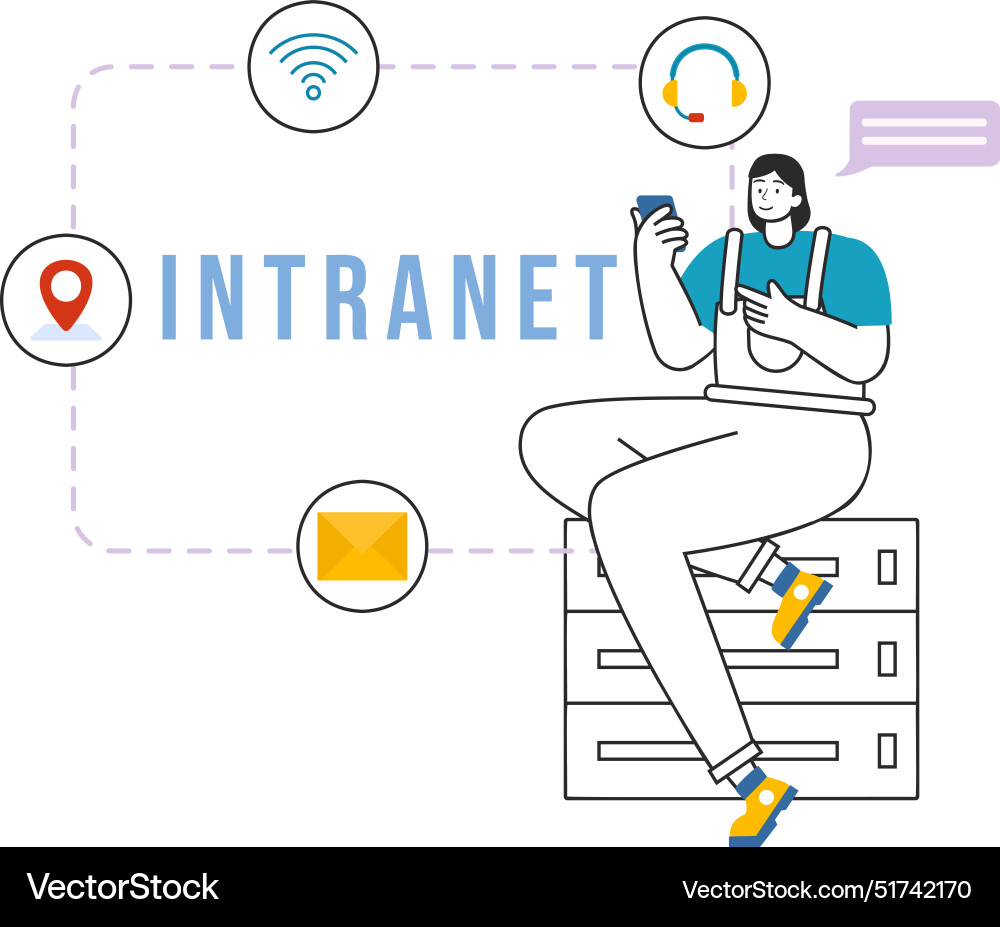 Intranet internet network connection technology Intranet internet network connection technology vector image