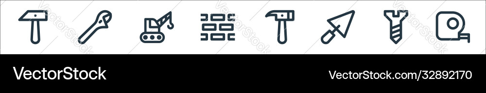 Labour day line icons linear set quality Labour day line icons linear set quality vector image