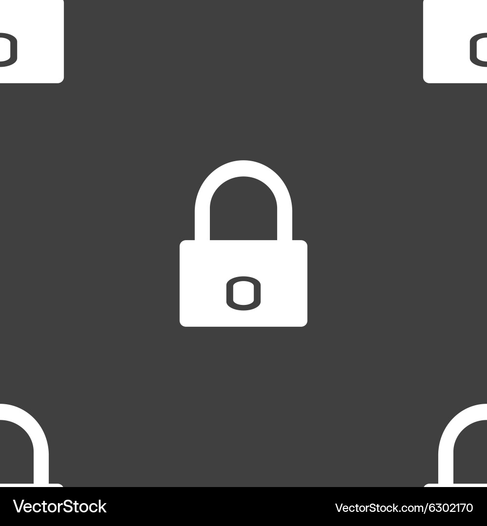 Lock sign icon locker symbol seamless pattern Vector Image