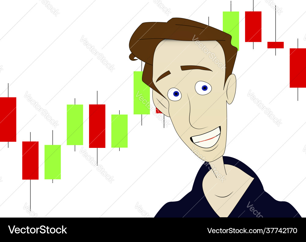 Man with a forex graph in background Man with a forex graph in background vector image