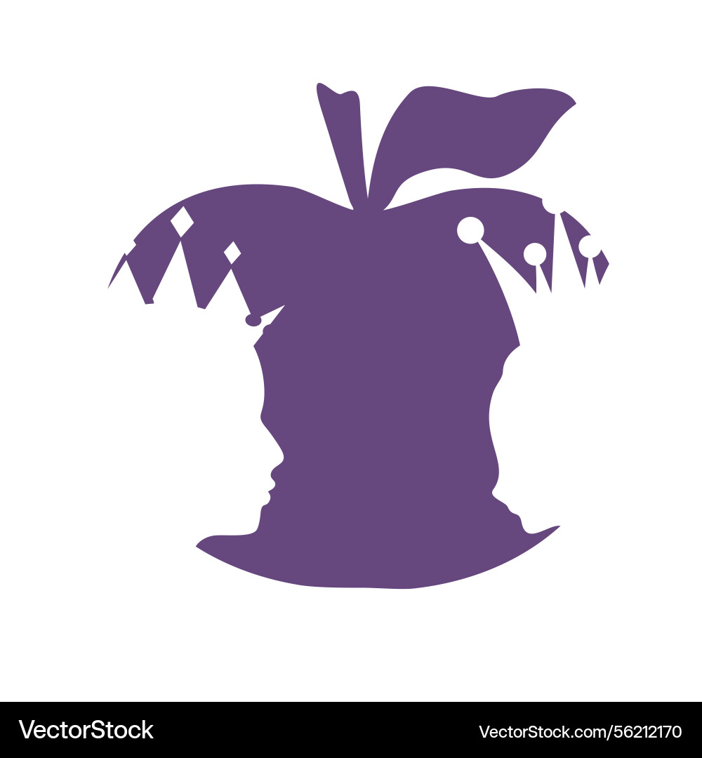 Menschlicher Kopf machen Silhouette der Fruchtkönigin Menschlicher Kopf machen Silhouette der Fruchtkönigin vektorbild