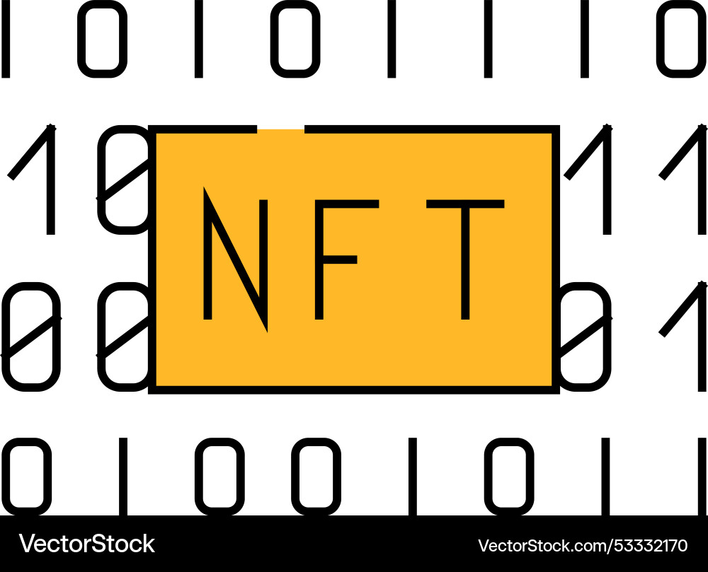Nft code icon color Vector Image