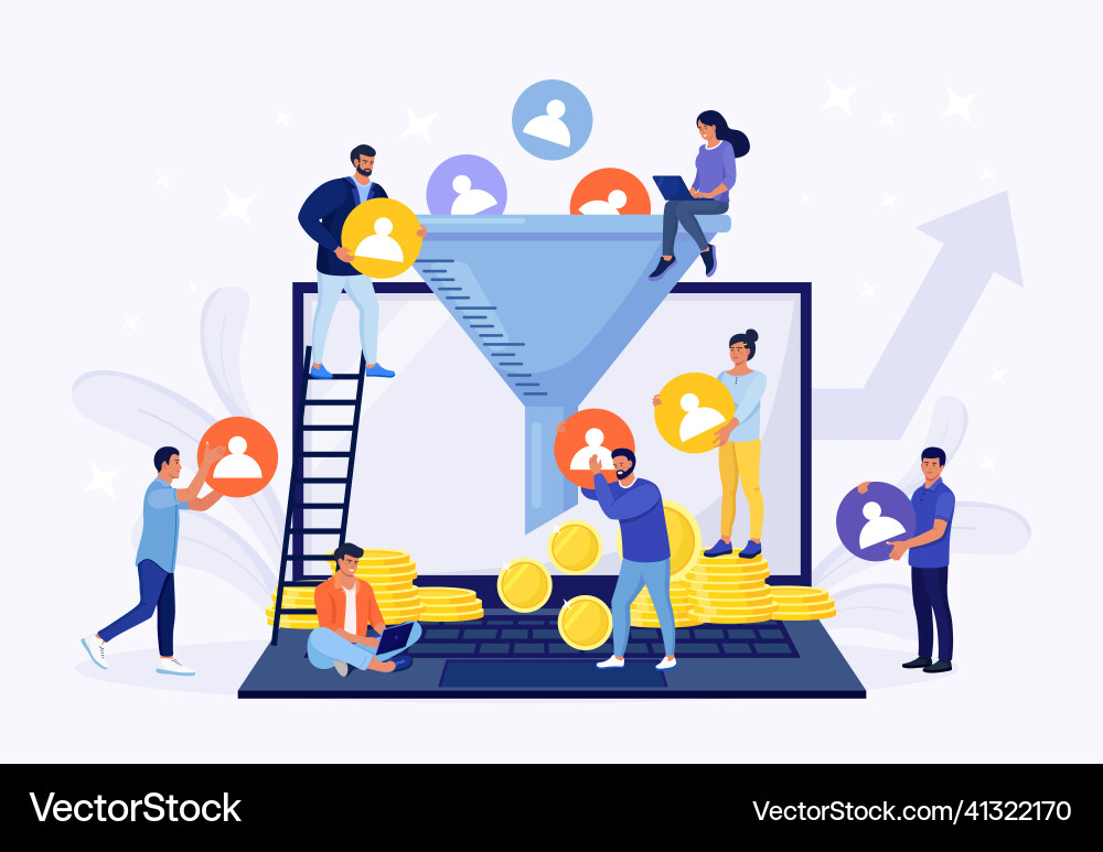 Process of communication attracting customers Vector Image
