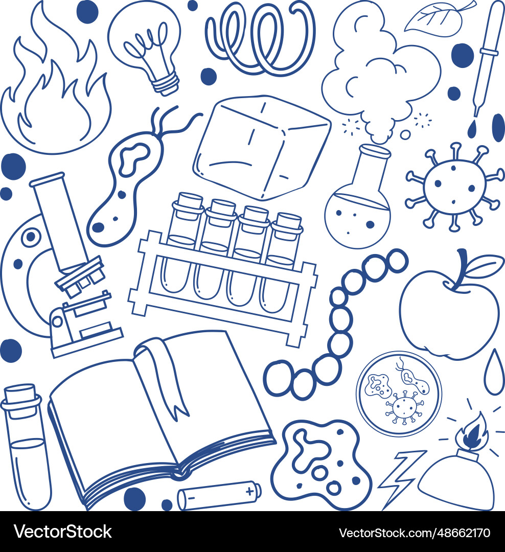 Science objects and icons seamless pattern Science objects and icons seamless pattern vector image