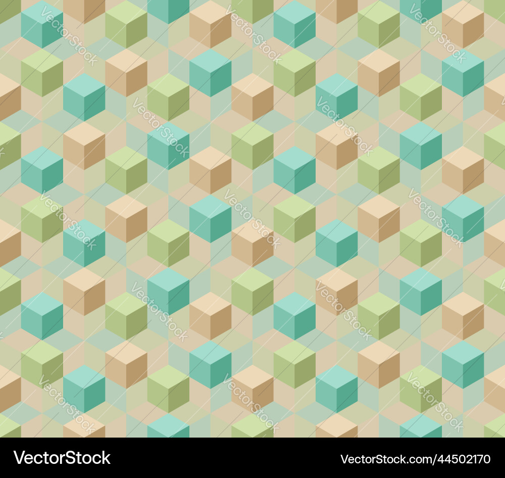 Seamless cube hexagon shape background pattern vector image
