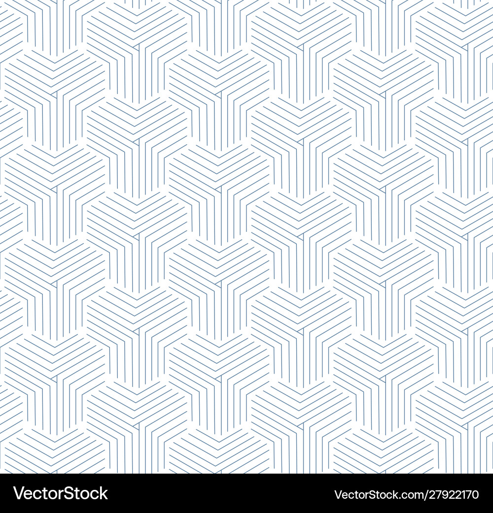 Seamless Linear Hexagonal Pattern Vector Image