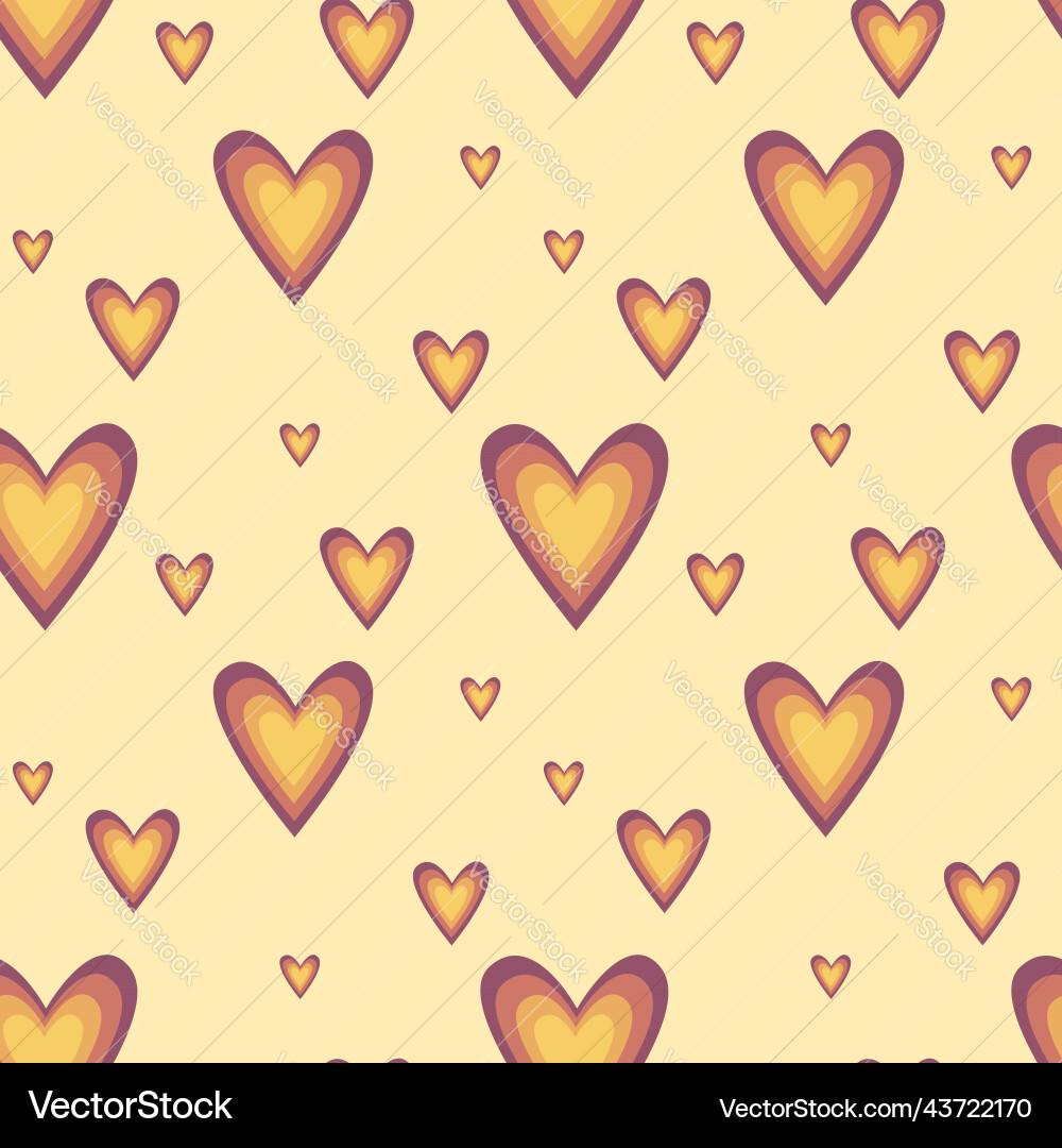 Seamless pattern with hearts in hippie style Seamless pattern with hearts in hippie style vector image