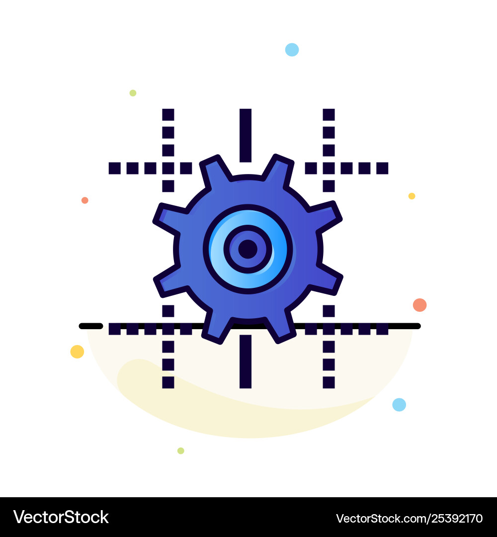Setting gear computing line abstract flat color Setting gear computing line abstract flat color vector image