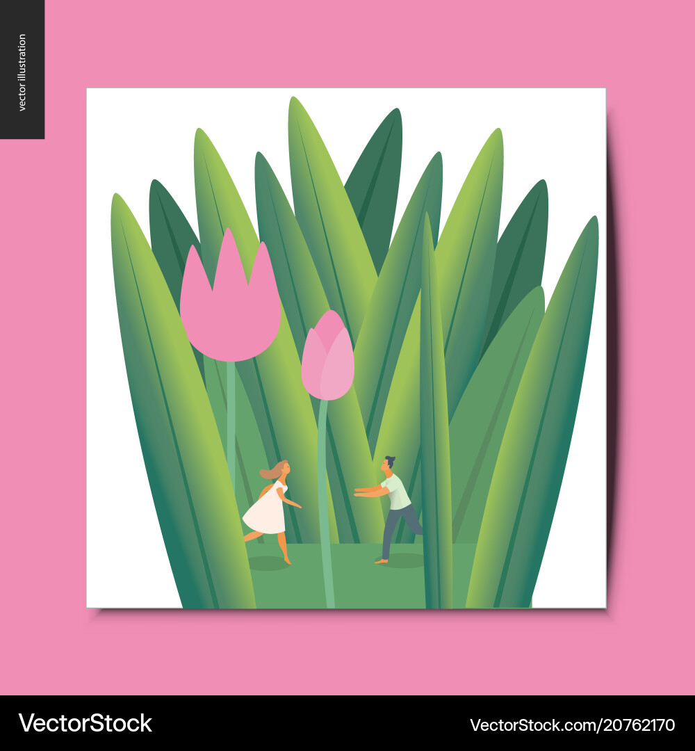 Simple things - couple in tulips Simple things - couple in tulips vector image
