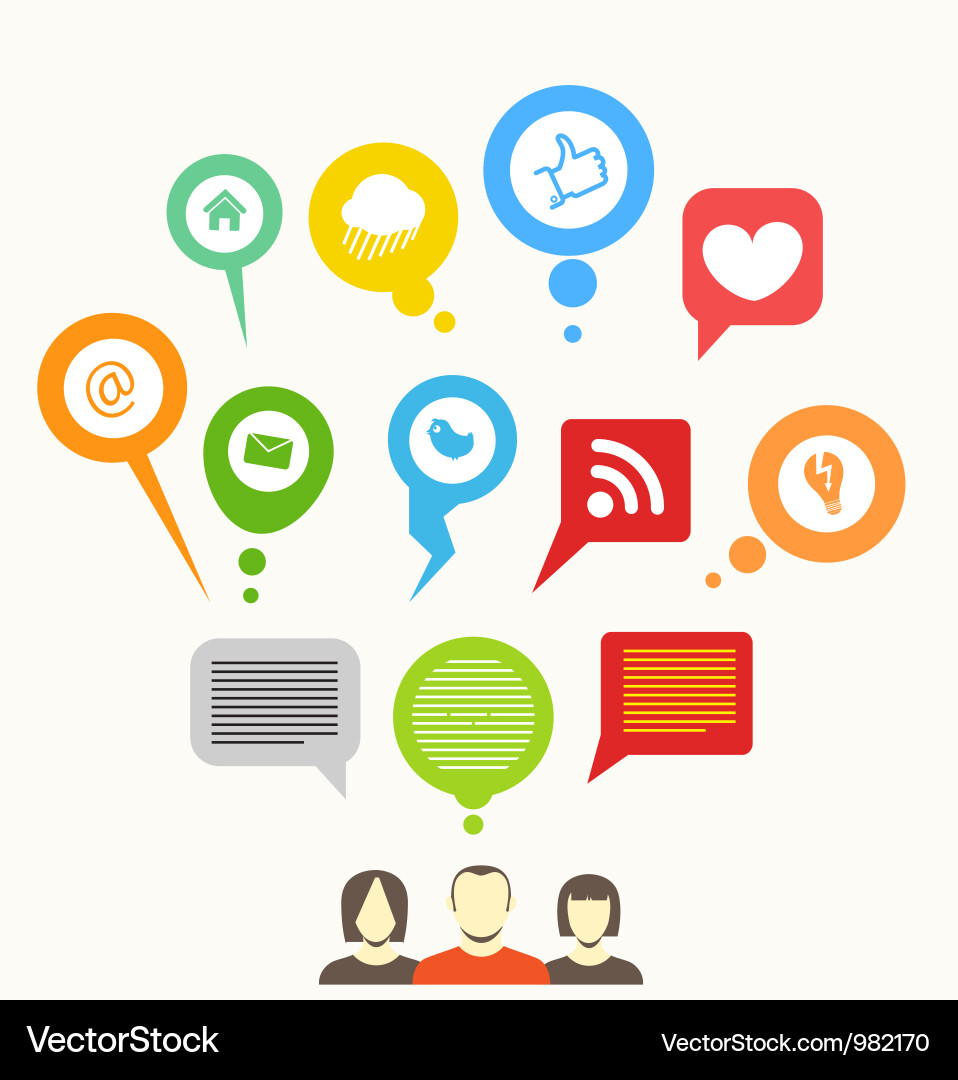 Social Network Communication Icons – Royalty-Free Vector | VectorStock, image size:958x1080
