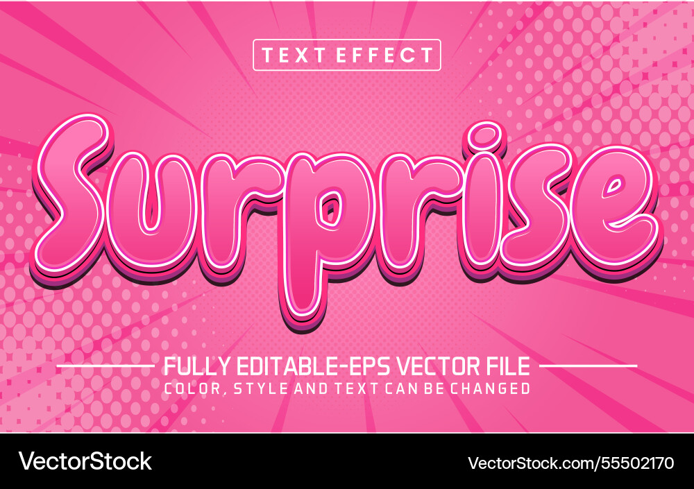 Surprise text editable style effect vector image
