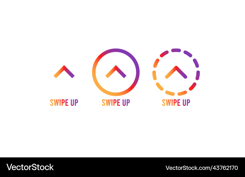 Swipe up set stories button Swipe up set stories button vector image