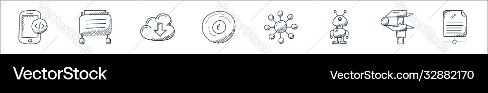 Technology line icons linear set quality Technology line icons linear set quality vector image