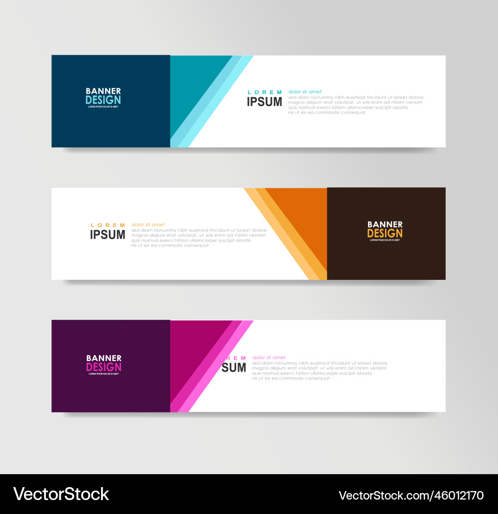 Templates of horizontal web banner website header Templates of horizontal web banner website header Vector Image