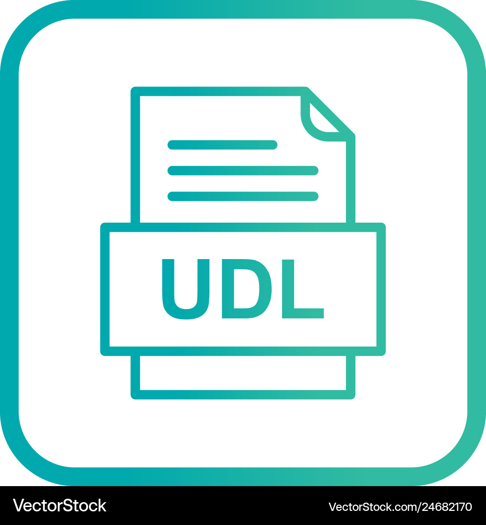 Udl file document icon Vector Image