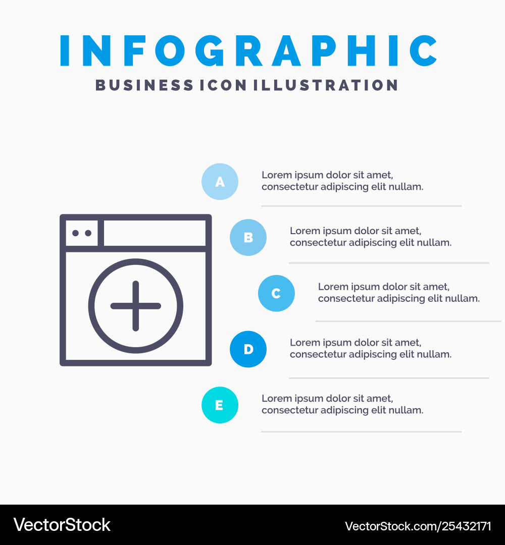 Add window new graphics app line icon with 5 Vector Image