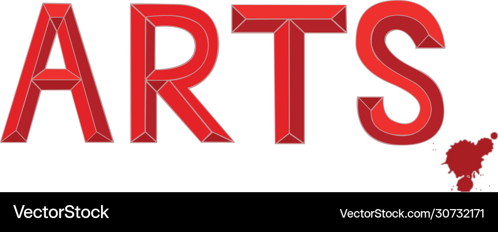 Arts - chisel alphabet font sign for print vector image