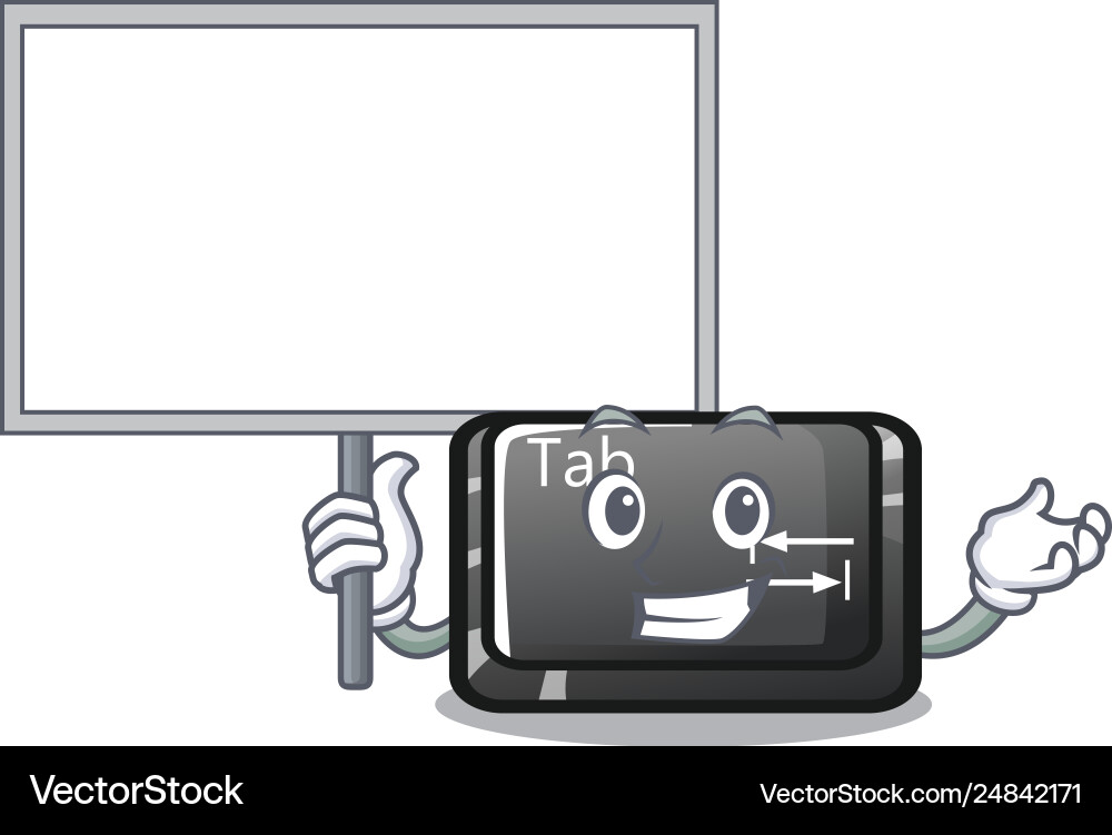 Bring board tab button installed on computer Bring board tab button installed on computer vector image