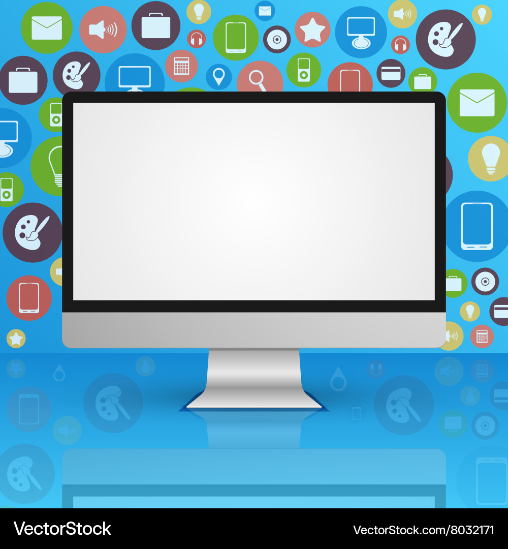 Computer monitor display background vector image