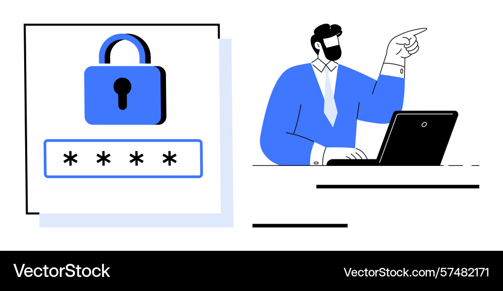 Cybersecurity concept with secure password Cybersecurity concept with secure password vector image