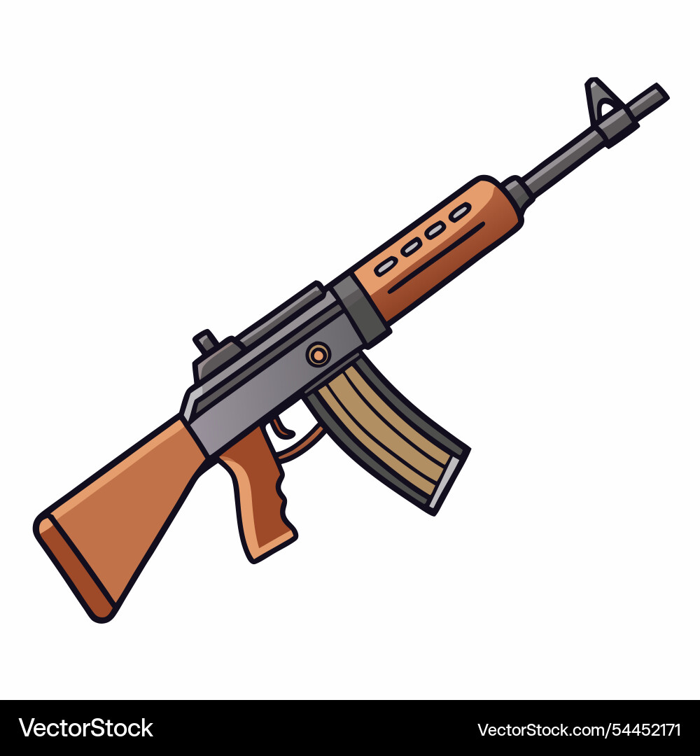 Firearms flat style isolated white background Vector Image