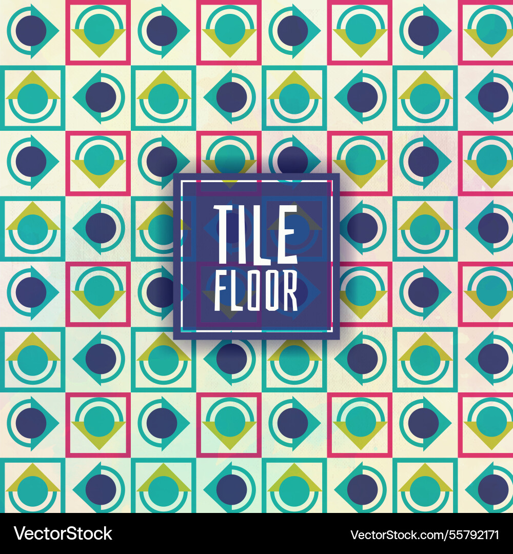 Floor tile with squares in different colors Vector Image