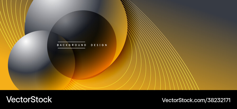 Gradient circles with shadows techno Vector Image