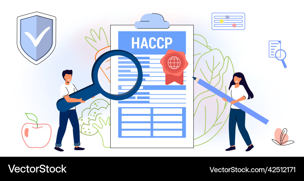 Haccp hazard analysis and critical control points Vector Image