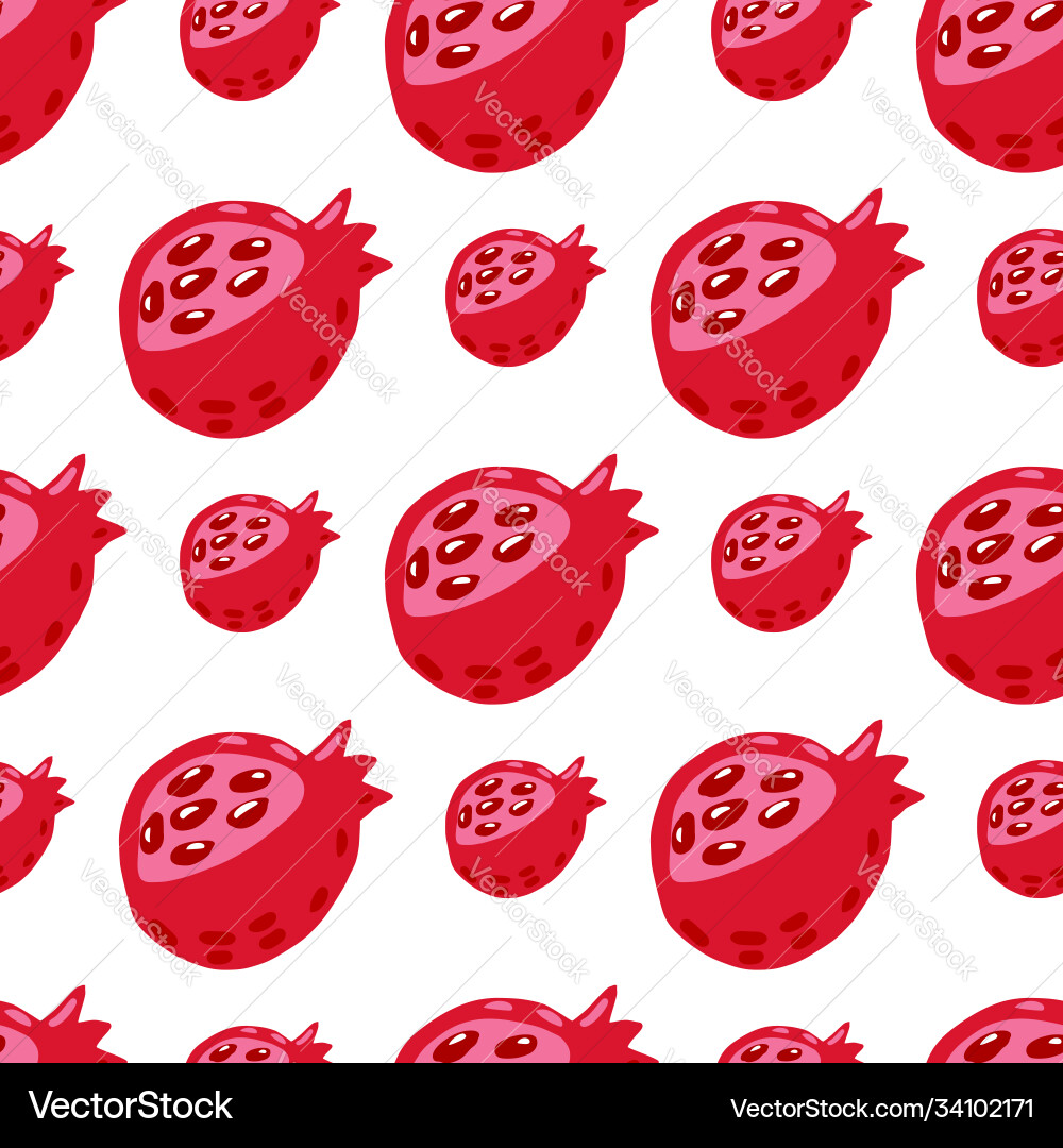 Isolated seamless pattern with red garnets doodle Vector Image