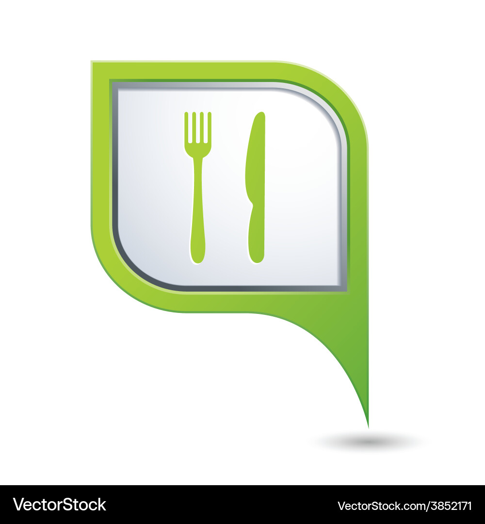 Knife and fork green pointer Vector Image