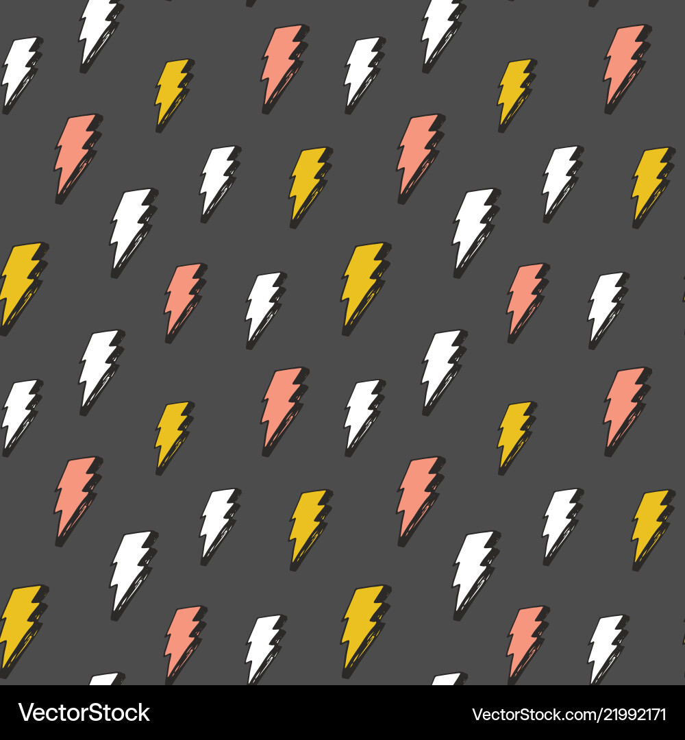 Lightning seamless pattern hand drawn sketched Lightning seamless pattern hand drawn sketched vector image