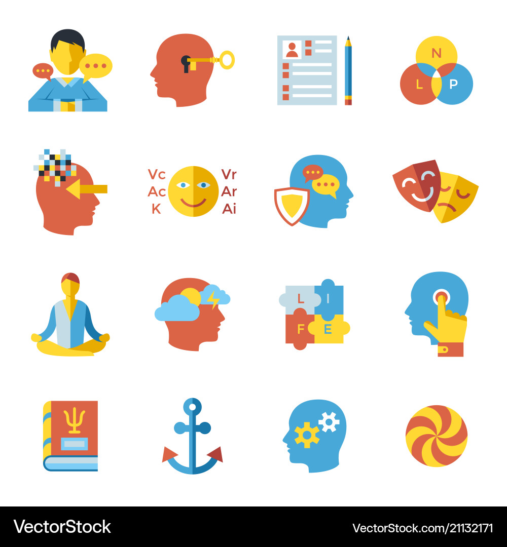 Neuro Linguistic Programming Icons vector image