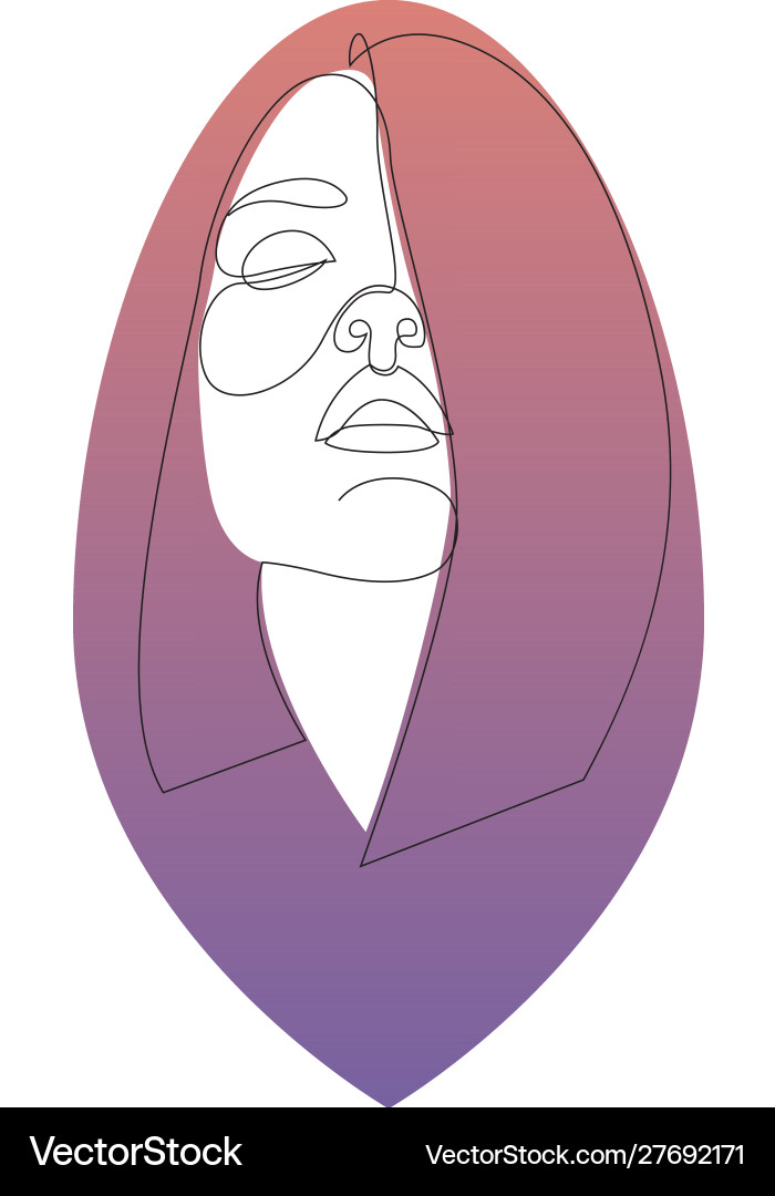One line girl or woman portrait design One line girl or woman portrait design vector image