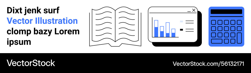 Open book data charts on screen and calculator vector image