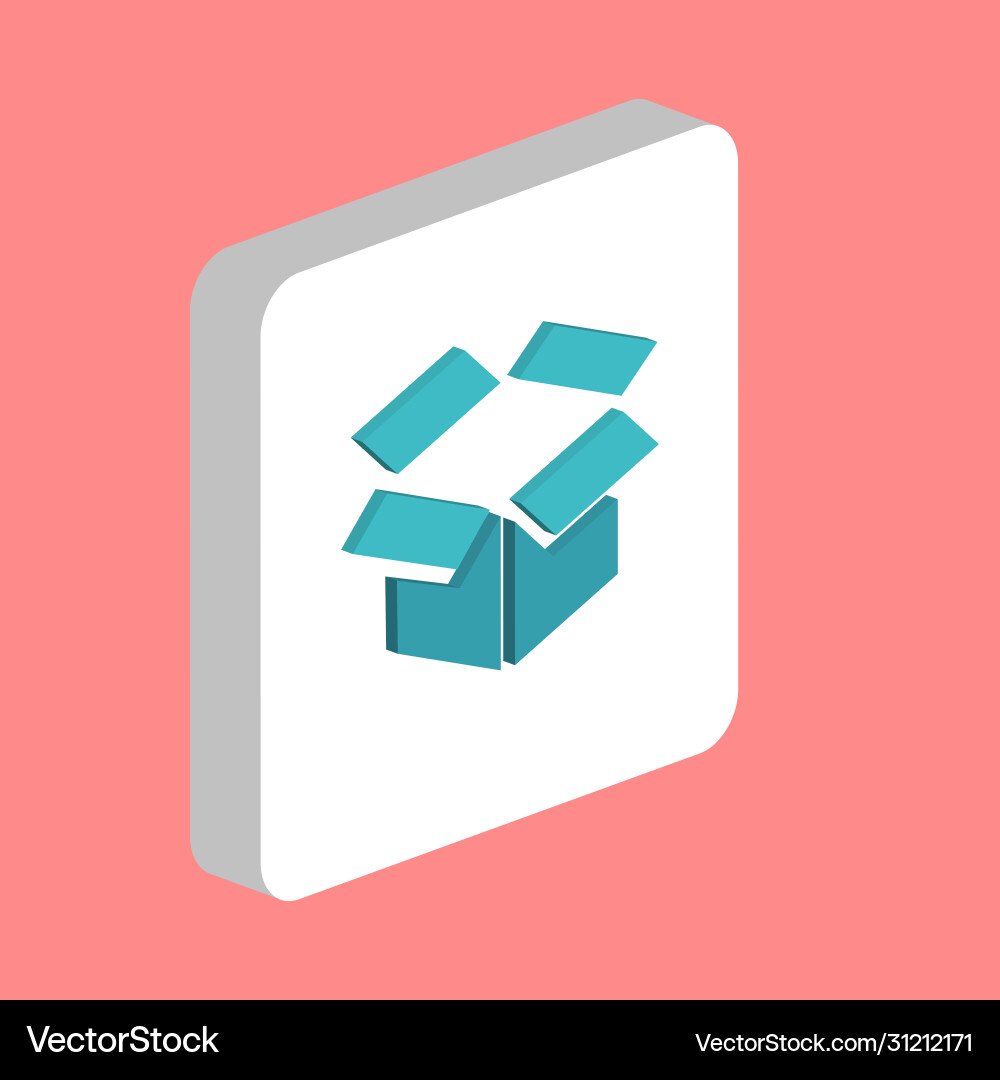 Open box computer symbol Open box computer symbol Vector Image