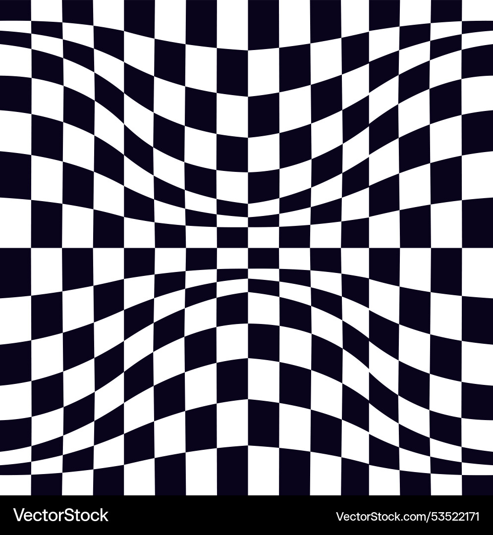 Psychedelic checkerboard pattern Psychedelic checkerboard pattern vector image
