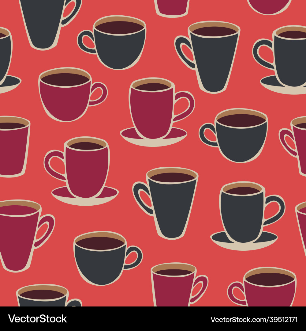 Seamless pattern with different shapes cups Seamless pattern with different shapes cups vector image