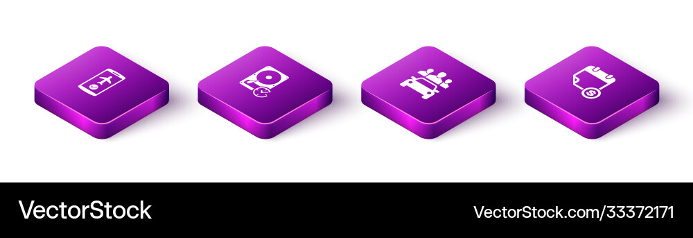 Set isometric flight mode in mobile hard disk Set isometric flight mode in mobile hard disk vector image