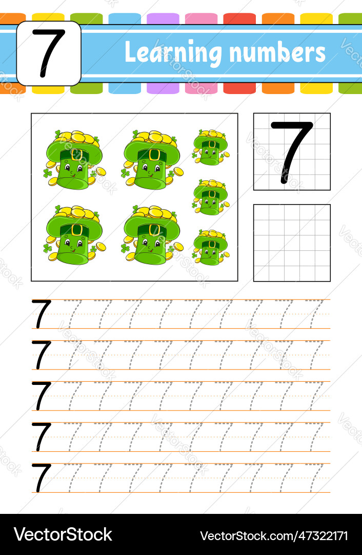 Trace and write numbers handwriting practice Trace and write numbers handwriting practice vector image