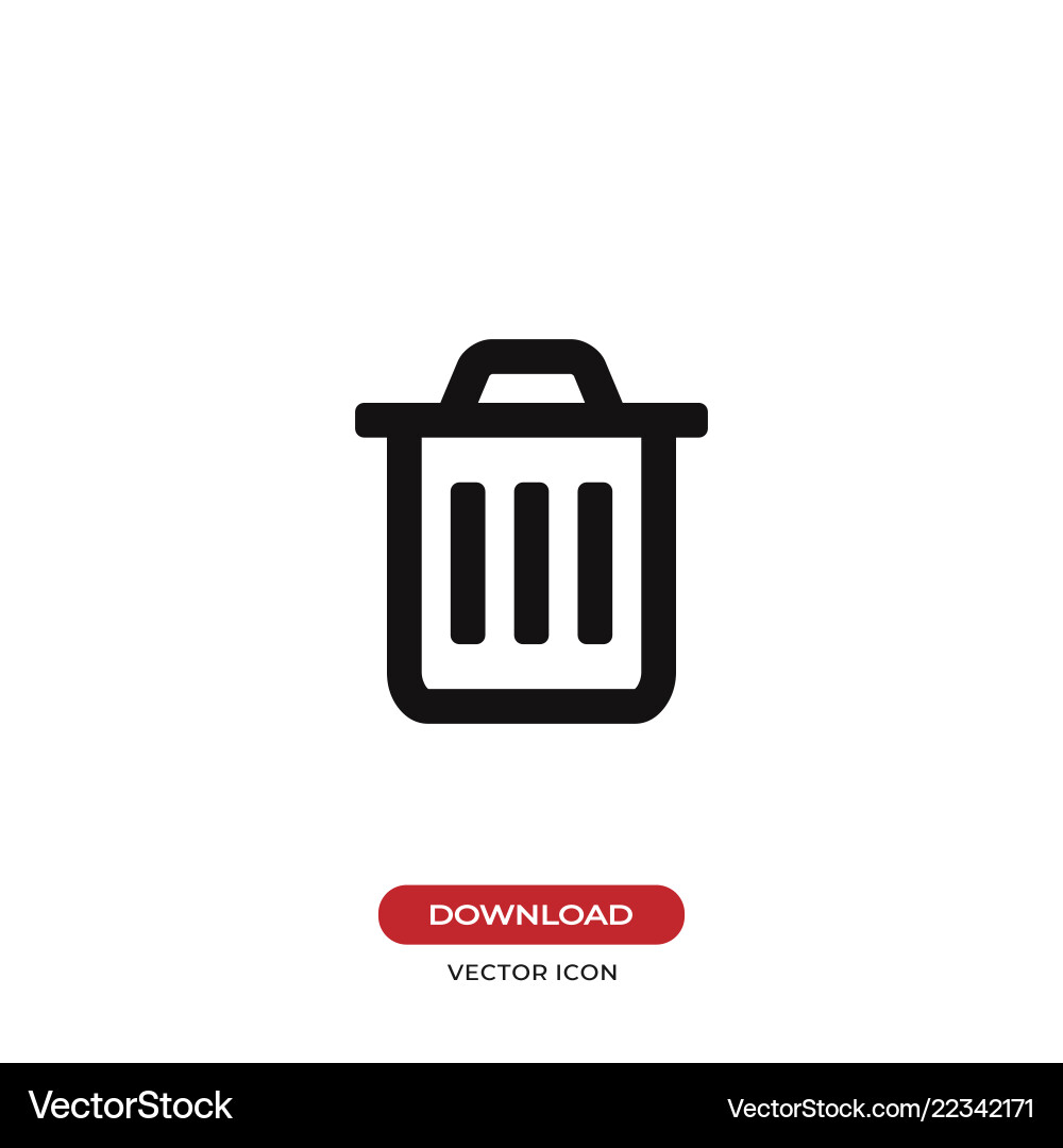 Trash icon garbage symbol can bin delete Trash icon garbage symbol can bin delete vector image