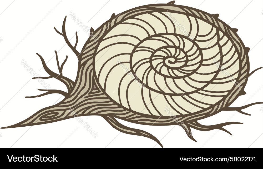 Tree and Seashell Fusion Vector Image
