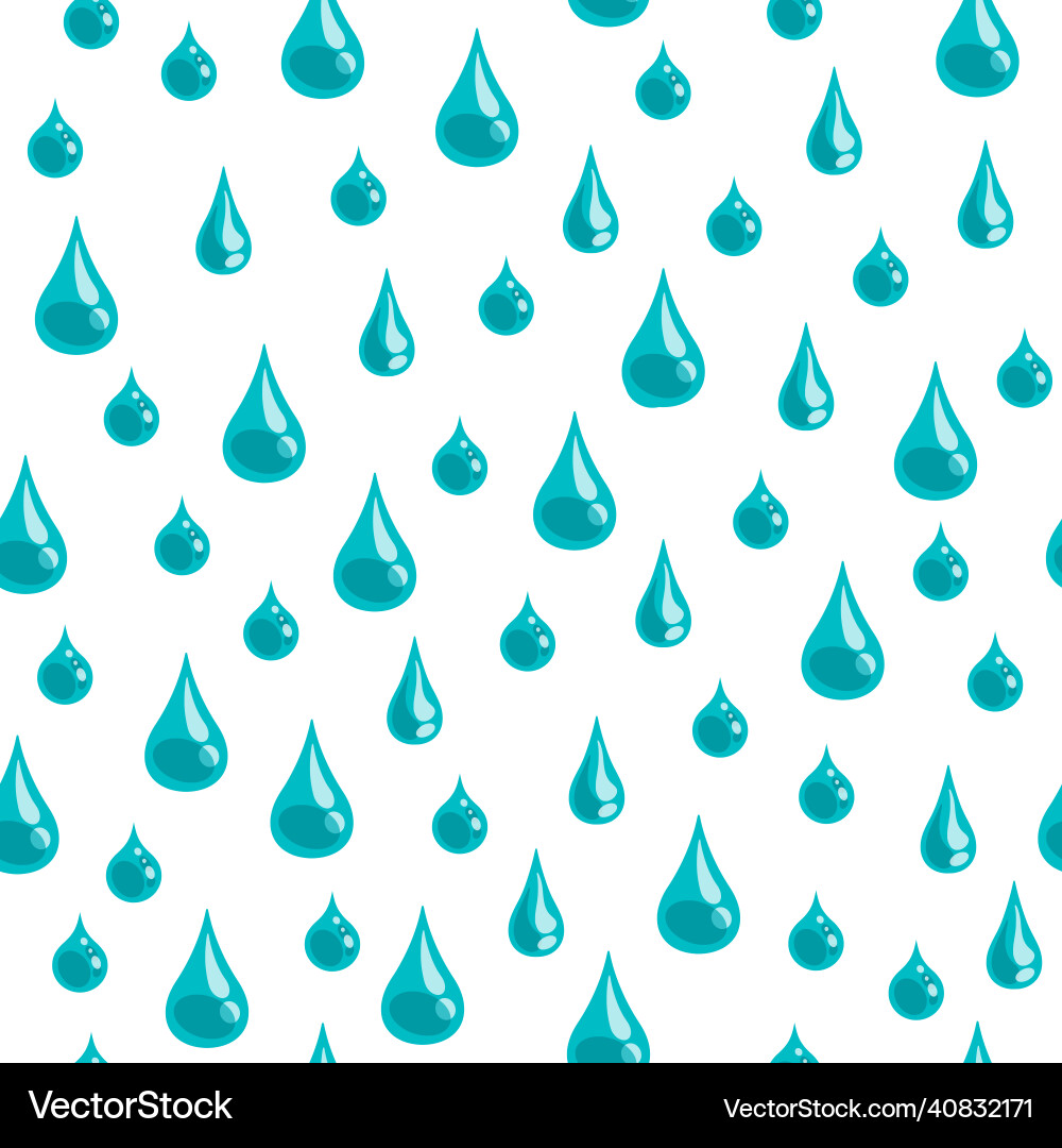 Water drop pattern seamless print with raindrop Vector Image