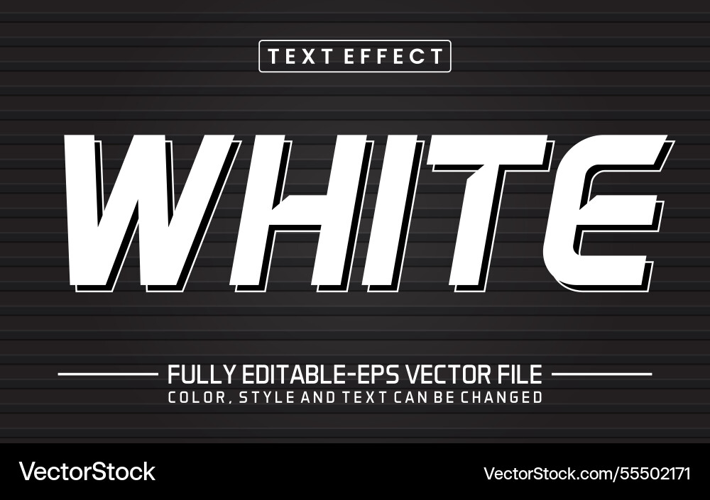 White text editable style effect Vector Image