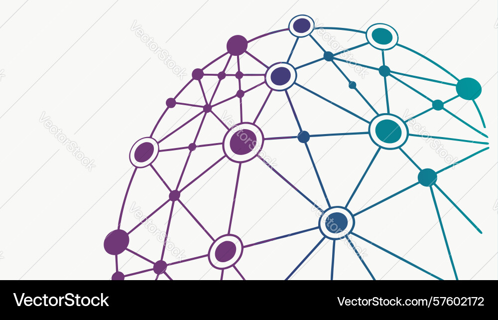Abstract interconnected nodes complex data vector image