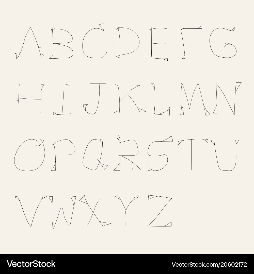 Alphabet unique custom characters vector image